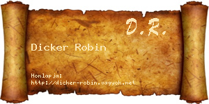 Dicker Robin névjegykártya
